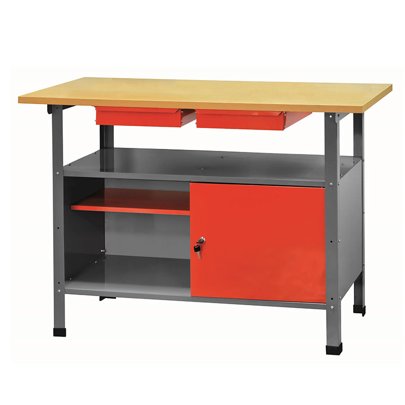 Ribitech - Banco da lavoro in metallo con piano in legno