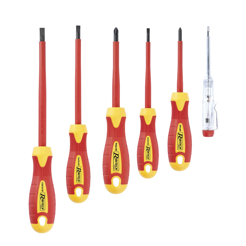 Ribitech - Set of 7 electrician screwdrivers VDE