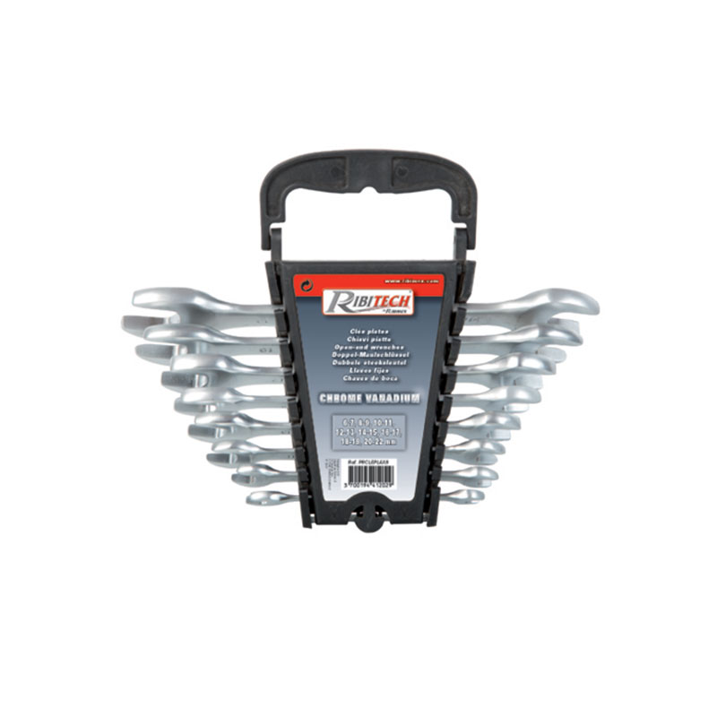 Ribitech - Set van 8 platte sleutels van Ø6x7mm tot Ø20x22mm