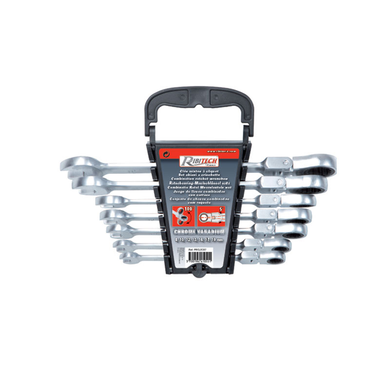 Ribitech - Set di 8 chiavi a cricchetto da Ø8mm a Ø19mm