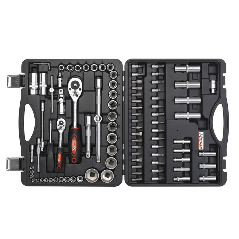 Ribitech - Set di chiavi a bussola pro cromo vanadio 94 pezzi