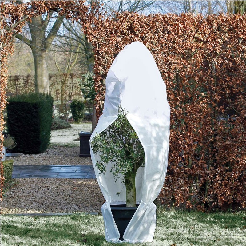 Nature - Housse d'hivernage à cordelette de serrage - Blanc - 200 x 236 cm - Diamétre 150 cm