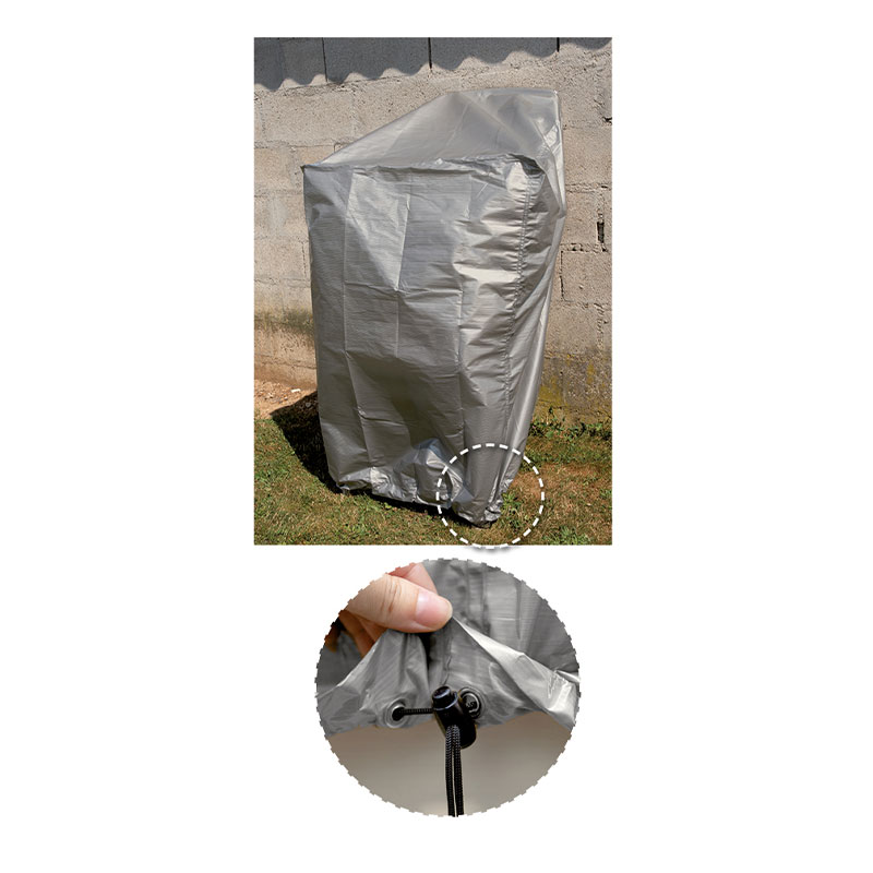 Ribiland - Housse argentée pour barbecue rond 90g/m² - ⌀70x75cm
