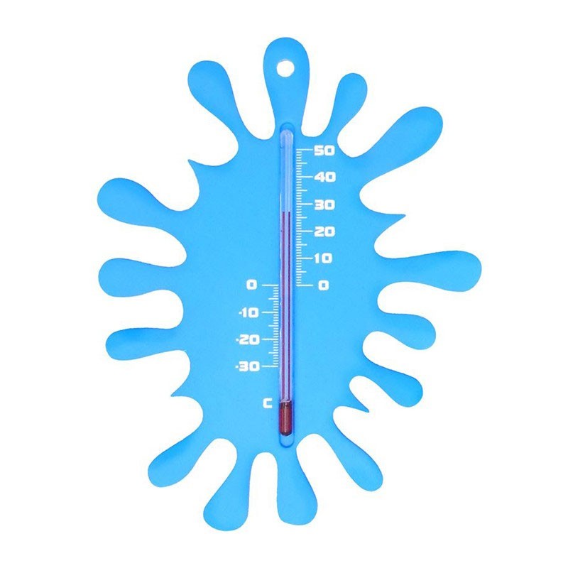 Nature - Plastic muurthermometer - Spat blauw - H 15 X 11,5 X 0,3 cm