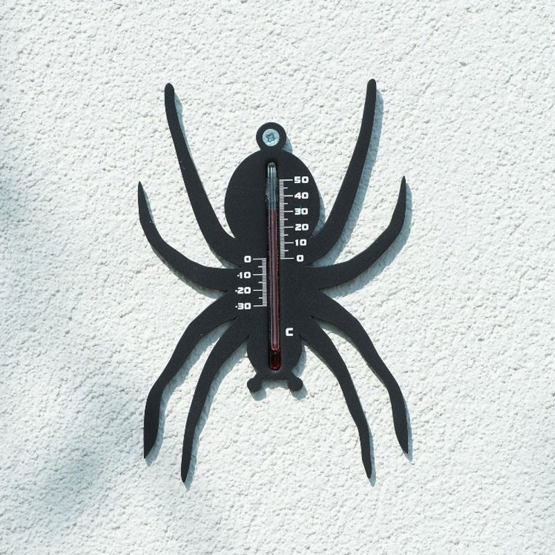 6080097 WANDTHERMOMETER EXT KUNSTSTOF ZWART SPIN H15CM