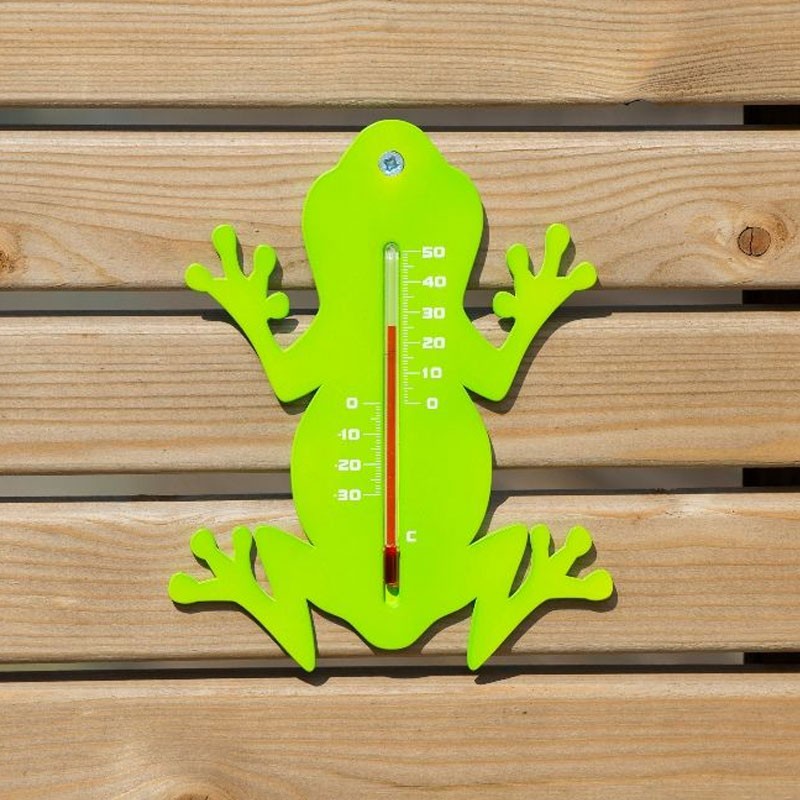 6080098 WANDTHERMOMETER EXT. KUNSTSTOFF GRÜNER FROSCH H15CM