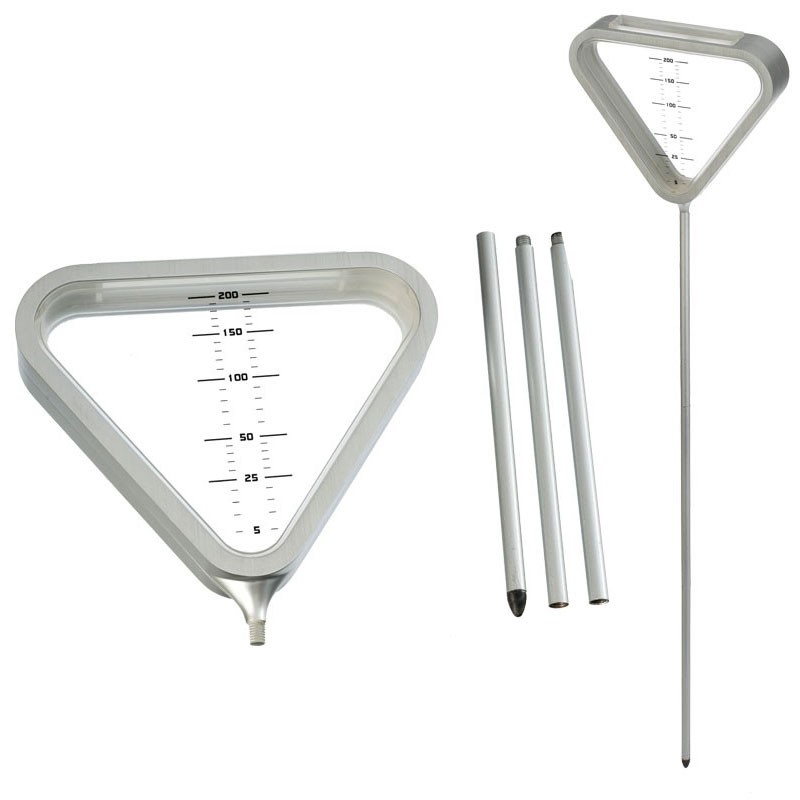 Nature - Pluviométre à piquer en aluminium de forme triangulaire - H 94.3 cm