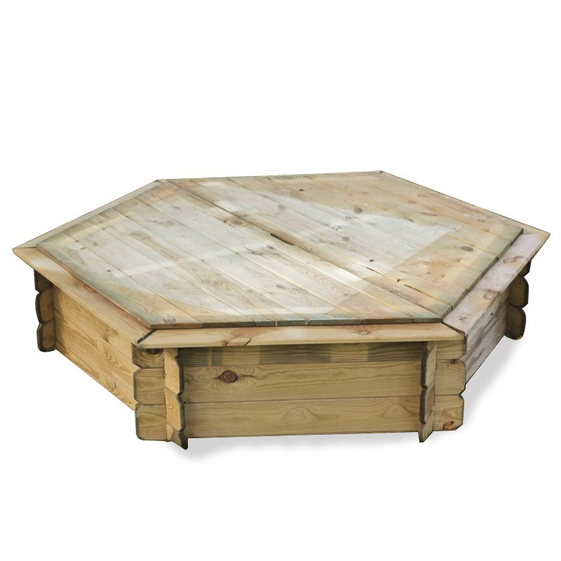 Tuindeco - Bac à sable héxagonal en bois - 175 x 175 cm
