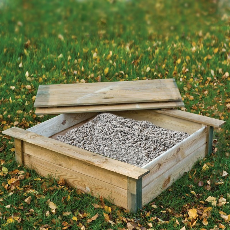 BAC A SABLE CARRE AVEC COUVERCLE 120X120CM