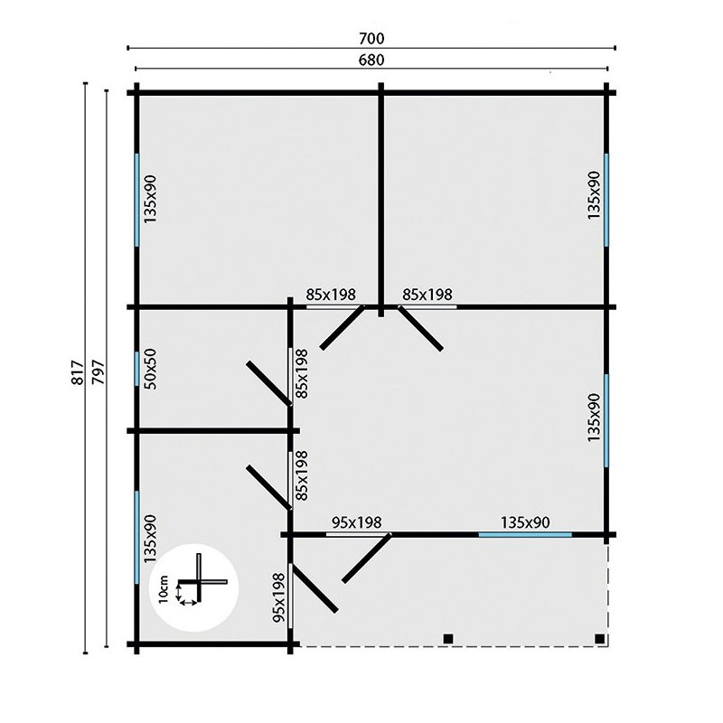 CHALET ARDEE EN MADRIERS DE 70MM