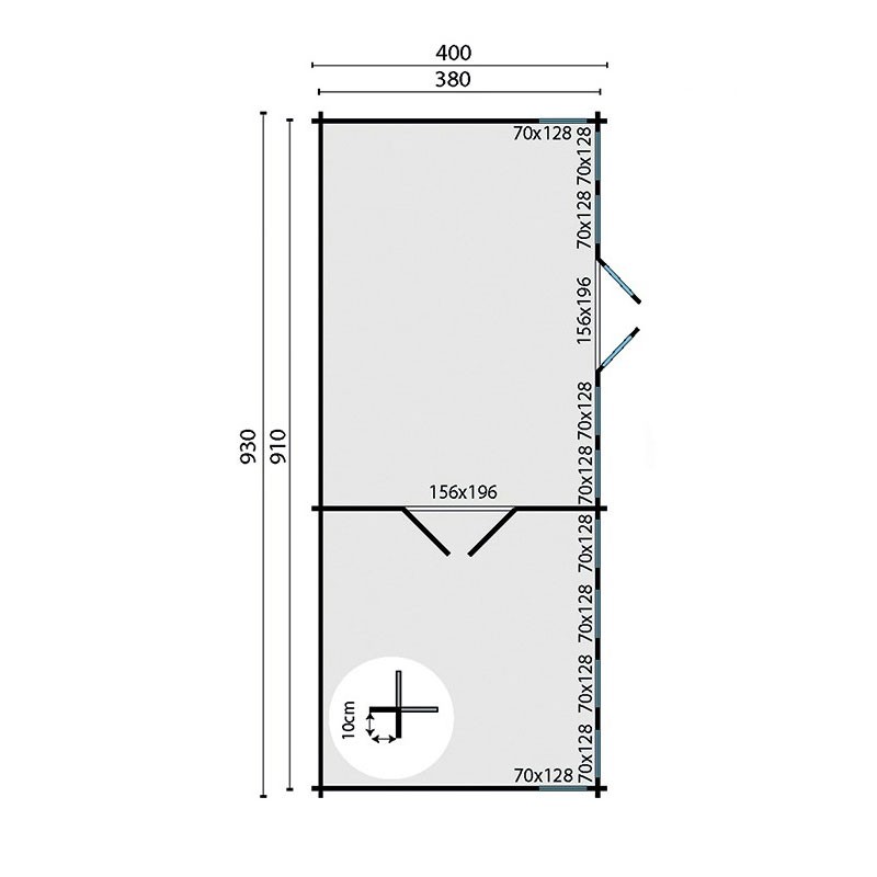CHALET BIG LAUREN EN MADRIERS DE 70MM