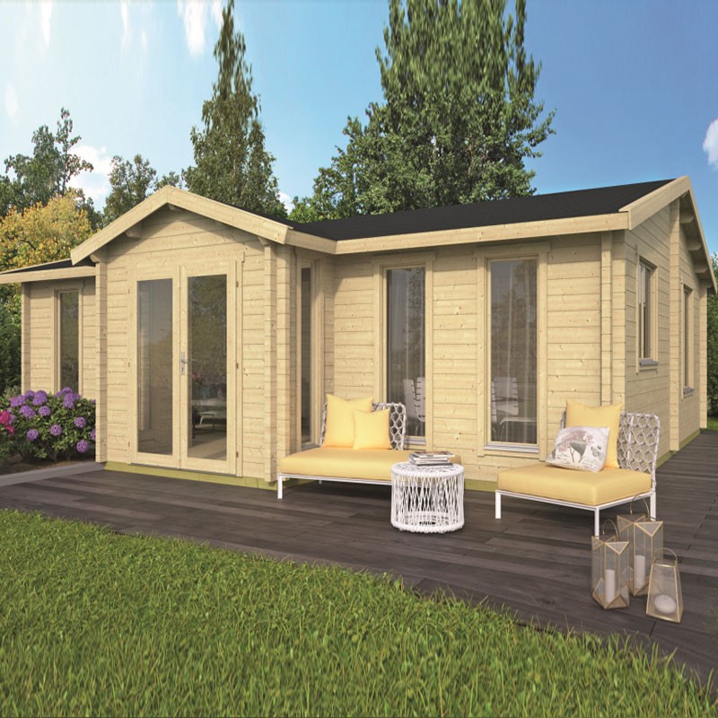 Tuindeco - Chalet bois massif 57,8 m² - 70mm - Qualité résidentielle - Mullingar