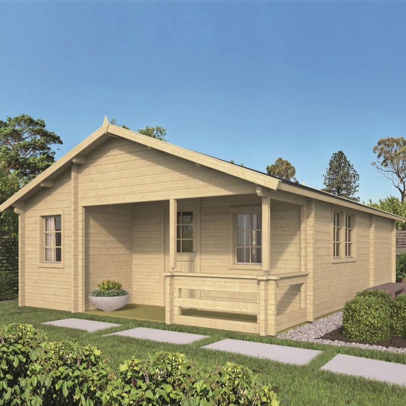 Tuindeco - Chalet aus Massivholz 44,8 m² - 70mm - Wohnqualität - Kay