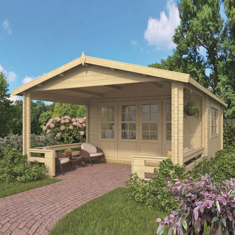 Tuindeco - Blokhut 17.6m² - 58mm - Woonkwaliteit - Leeds