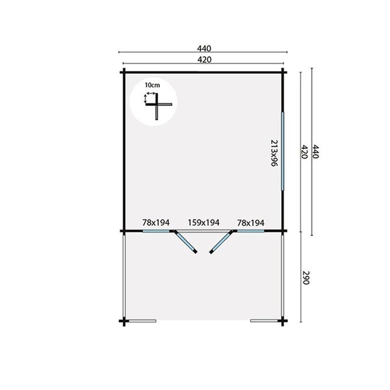 CHALET LEEDS EN MADRIERS DE 58MM