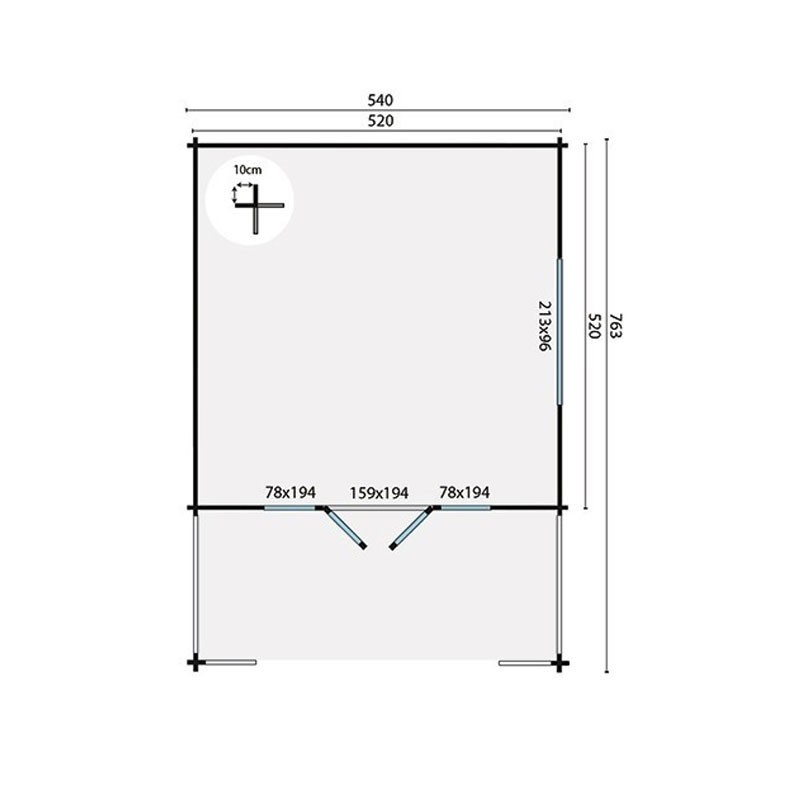 CHALET WIGAN EN MADRIERS DE 58MM