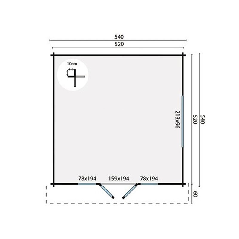 CHALET SOUTHAMPTON EN MADRIERS DE 58MM