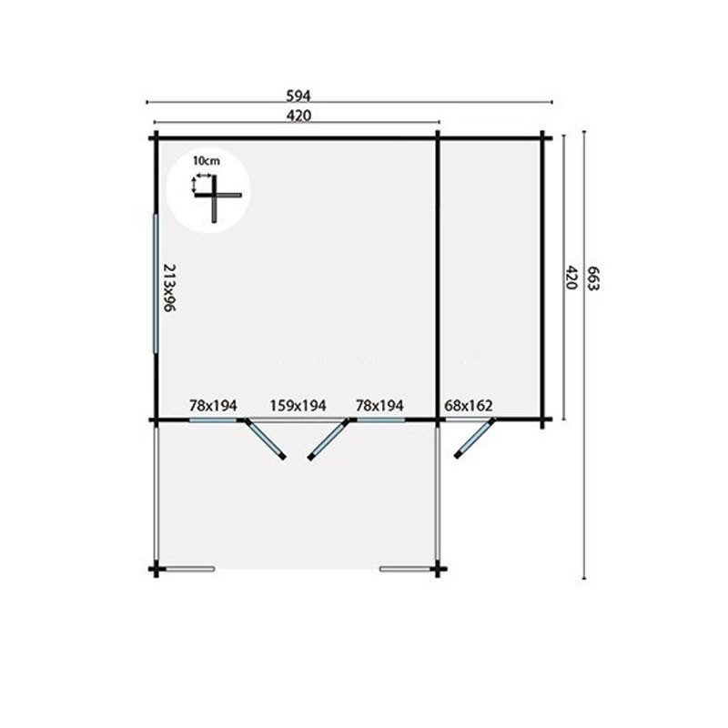 MANCHESTER CHALET IN 58MM PLANKEN
