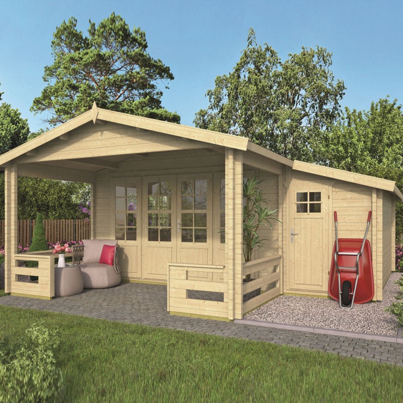 Tuindeco - Cabaña de troncos 17.6m² - 58mm - Calidad residencial - Manchester