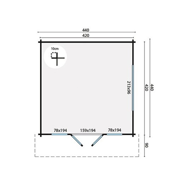 CHALET DERBY EN MADRIERS DE 58MM