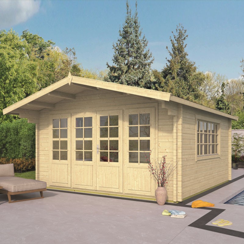 Tuindeco - Chalet in legno massiccio 17,6m² - 58mm - Qualità residenziale - Derby