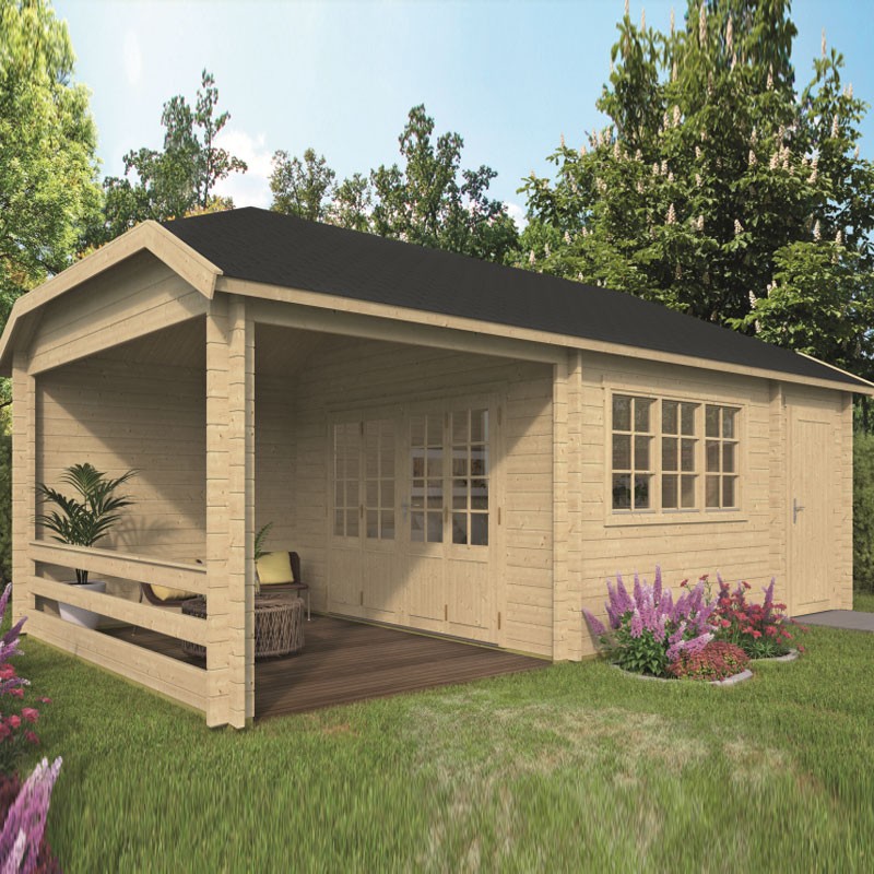 Tuindeco - Chalet bois massif 18m² - 45mm - Qualité résidentielle - Viveka
