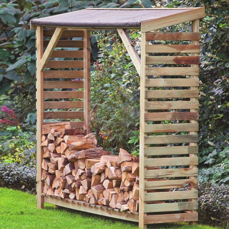 Tuindeco - Abri d'entreposage pour bois de cheminée avec carton bitume