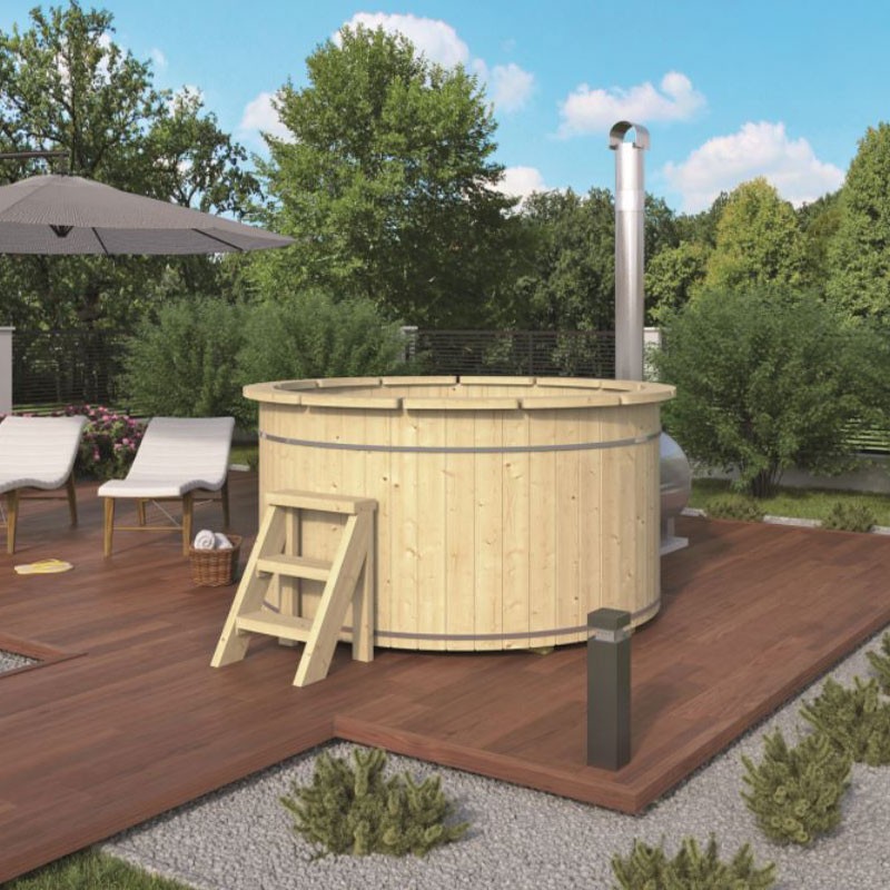 Tuindeco - Whirlpool mit externer Pfanne aus rostfreiem Stahl