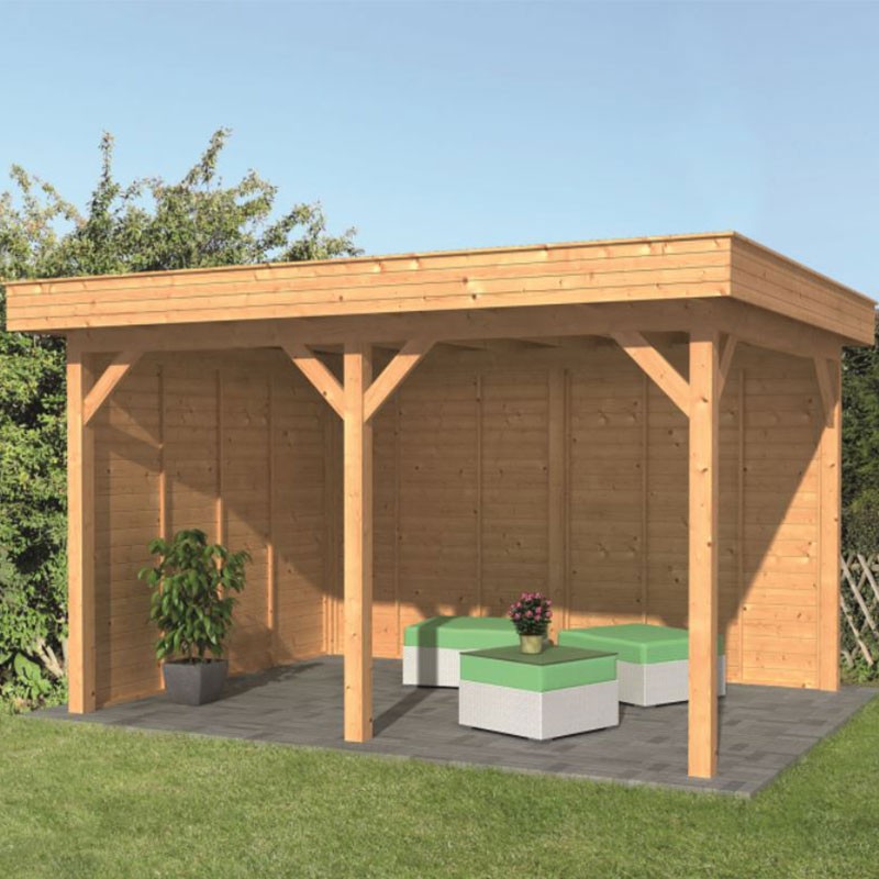 Tuindeco - Oslo L type 2 modulair tuinhuis - Natuurlijke muur