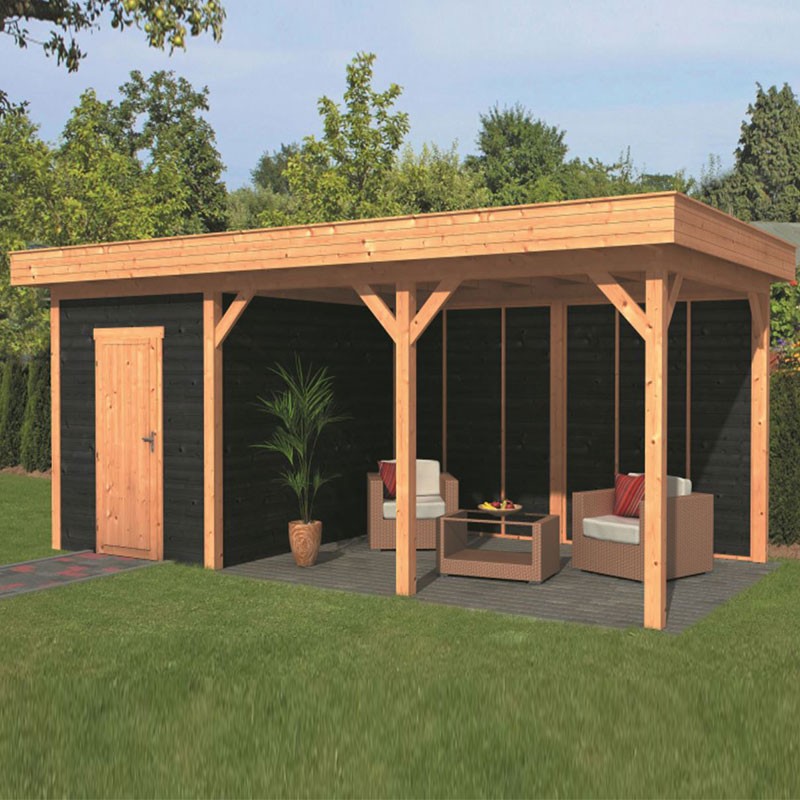 Tuindeco - Modular garden building Oslo L type 7 - Black wall