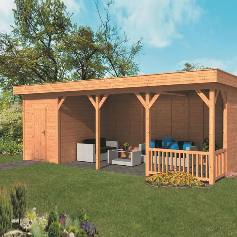 Tuindeco - Edifício de jardim modular Oslo L tipo 10 - Muro natural