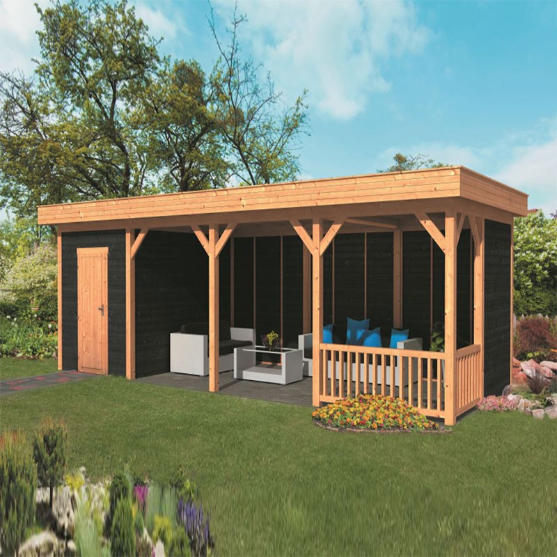 Tuindeco - Modular garden building Oslo L type 10 - Black wall