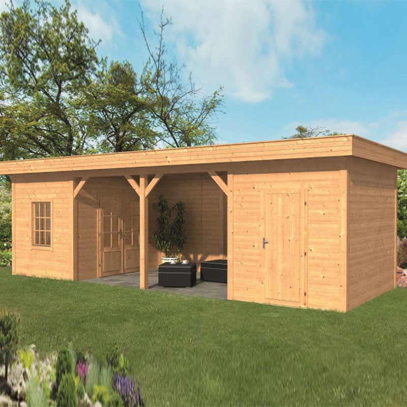 Tuindeco - Edifício modular de jardim Oslo L type 12 - Parede natural