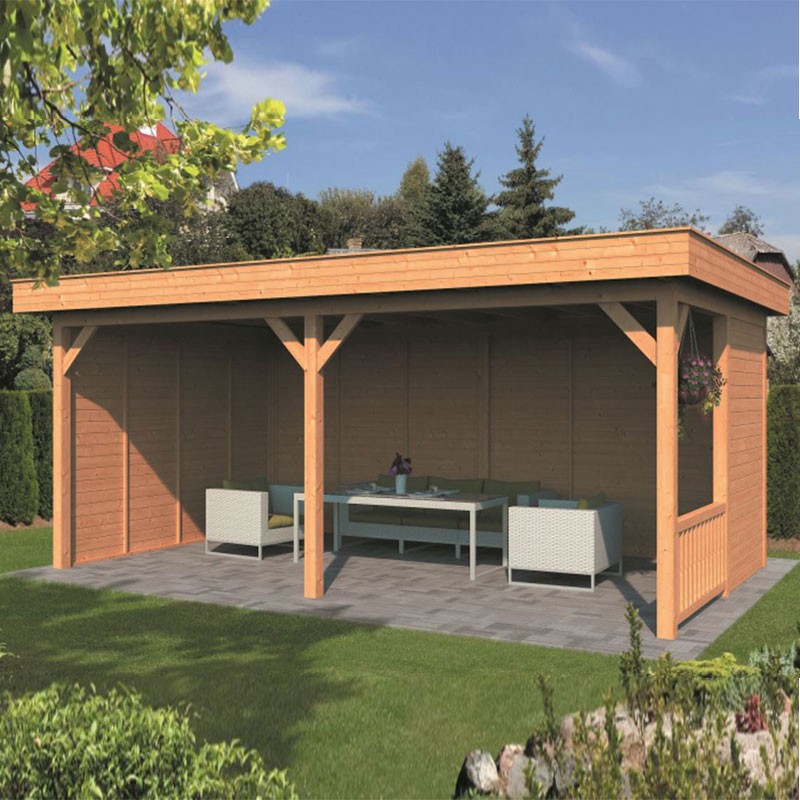 Tuindeco - Modulares Gartengebäude Oslo XL Typ 3 - Natürliche Wand