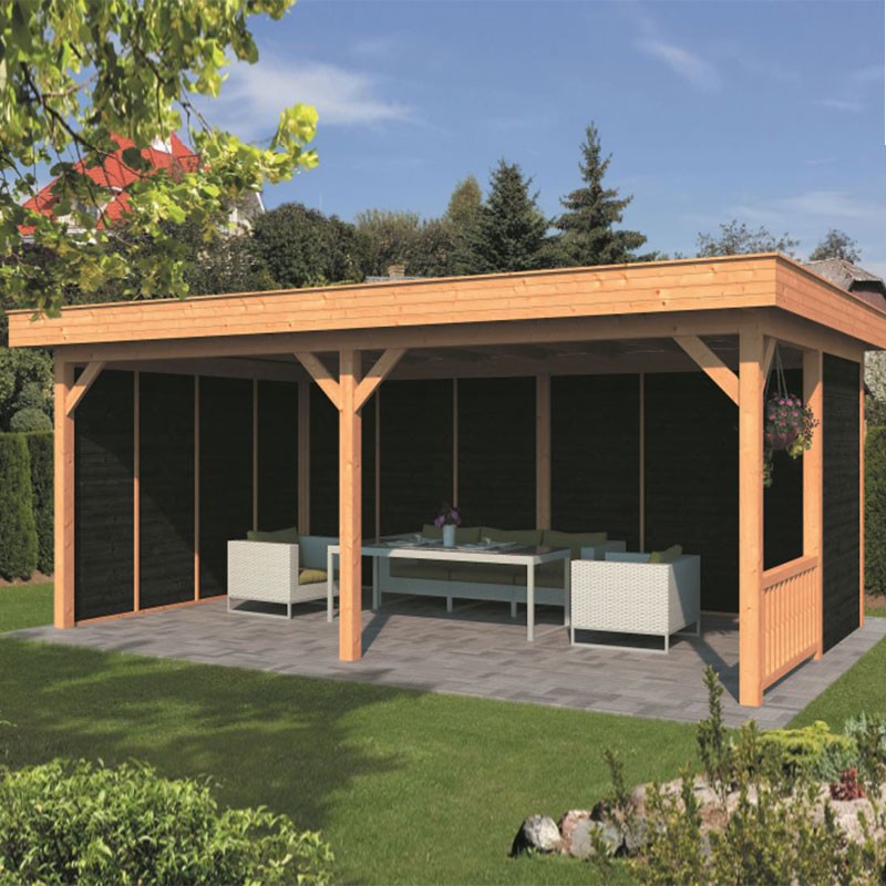 Tuindeco - Modulares Gartengebäude Oslo XL Typ 3 - Schwarze Wand