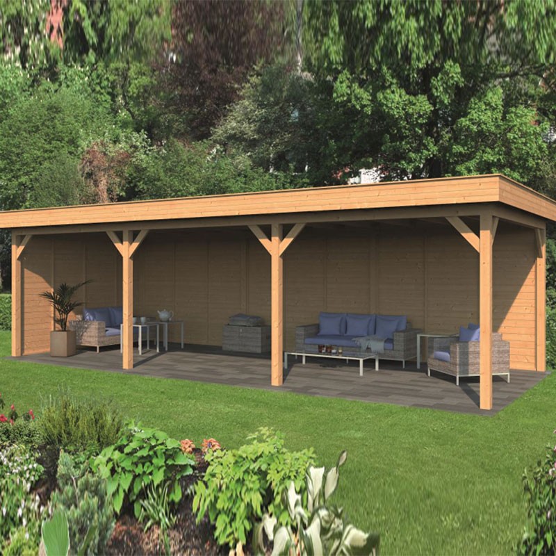 Tuindeco - Modulares Gartengebäude Oslo XL Typ 6 - Natürliche Wand