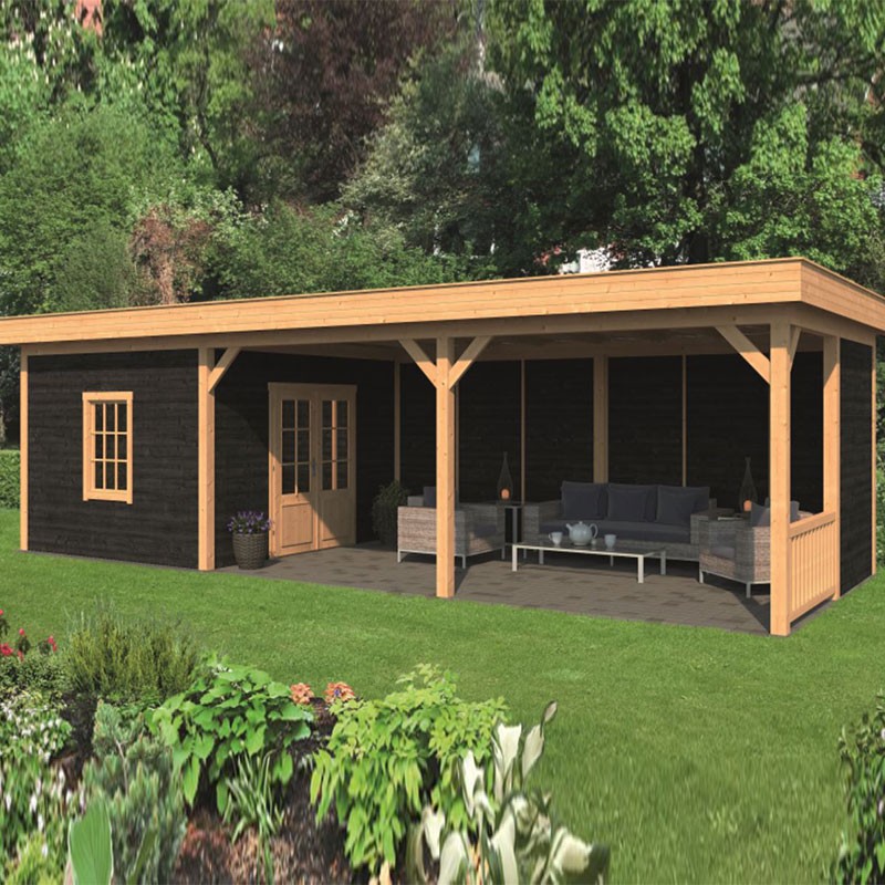 Tuindeco - Oslo XL type 8 modular garden building - Black wall