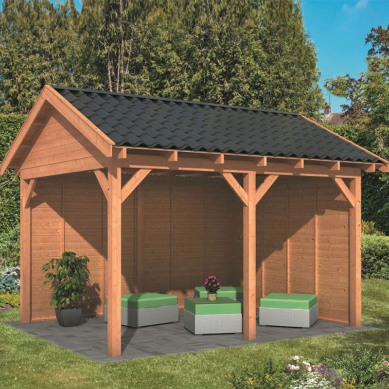 Tuindeco - Modulares Gartengebäude Hamar L Typ 2 - Natürliche Wand