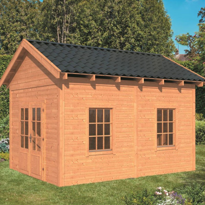 Tuindeco - Edifício de jardim modular Hamar L tipo 4 - Muro natural