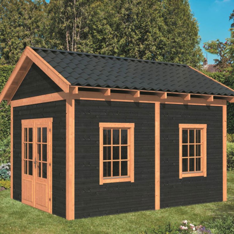 Tuindeco - Modular garden building Hamar L type 4 - Black wall