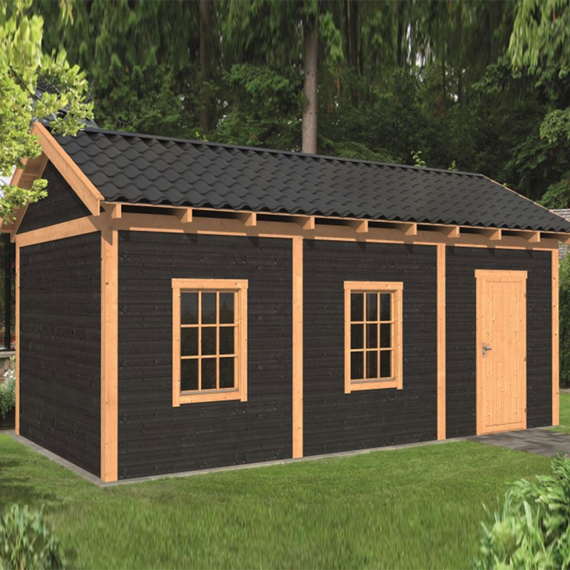 Tuindeco - Modular garden building Hamar L type 8 - Black wall