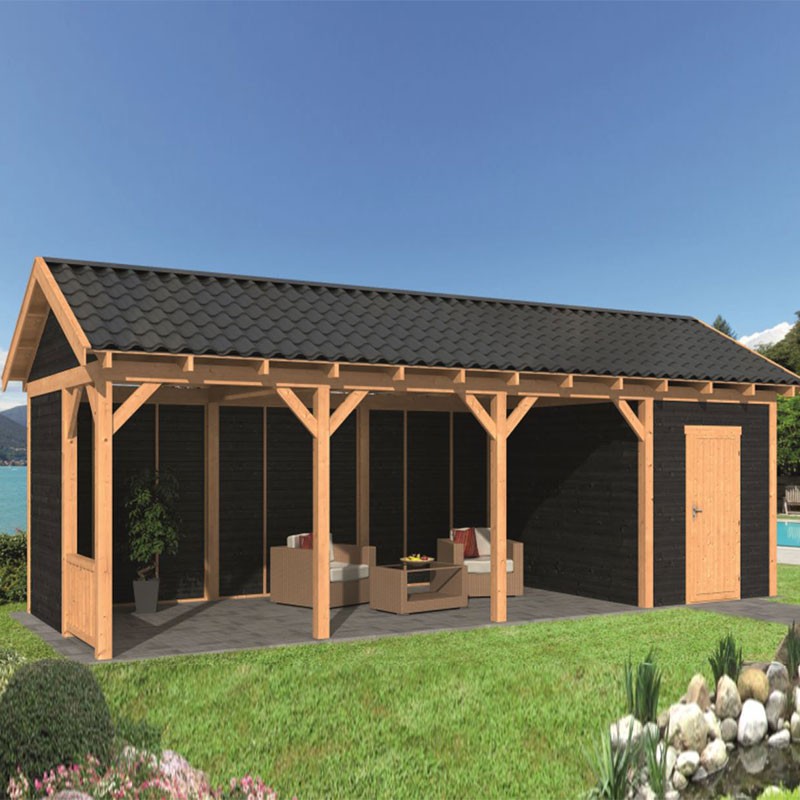 Tuindeco - Modular garden building Hamar L type 10 - Black wall