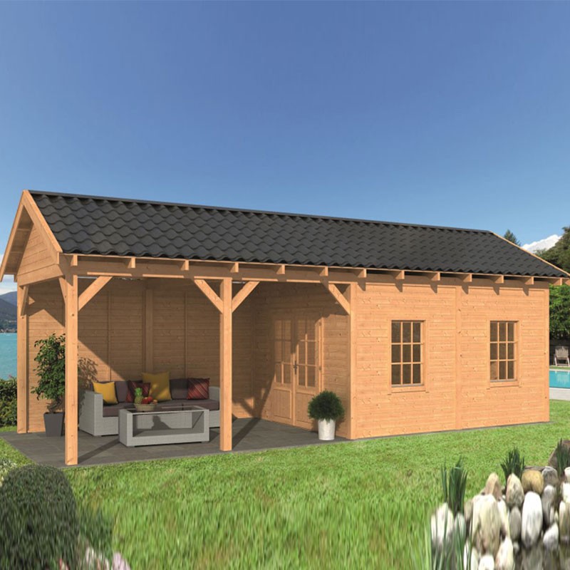 Tuindeco - Caseta modular de jardín Hamar tipo L 11 - Pared natural