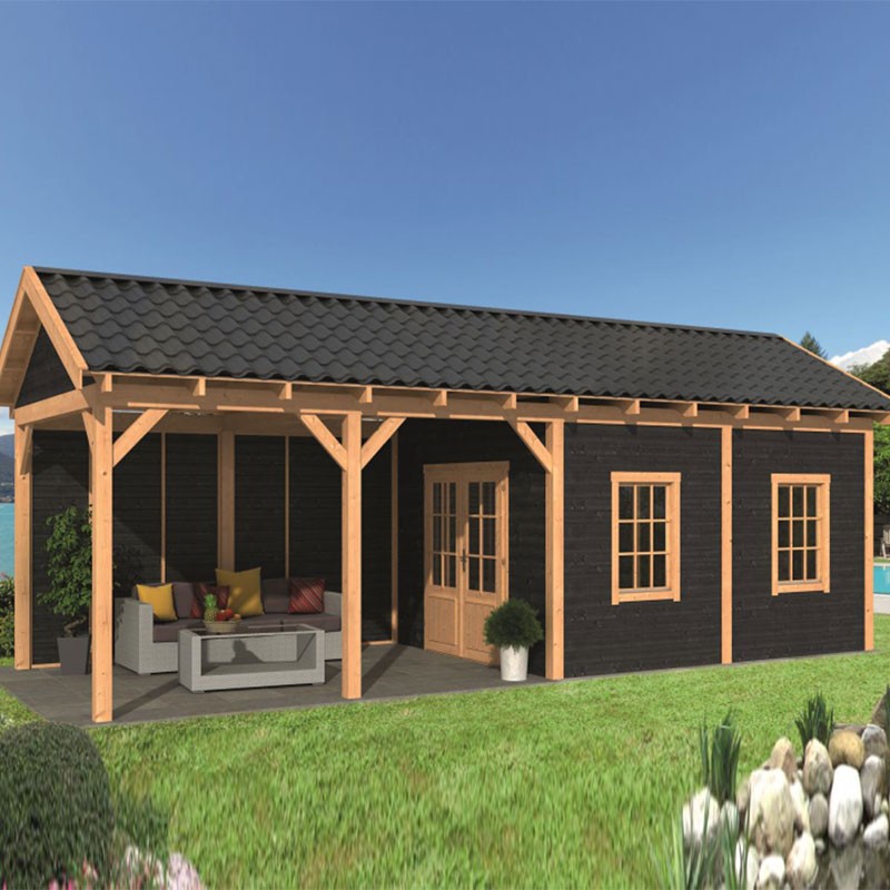Tuindeco - Modulair tuinhuis Hamar L type 11 - Zwarte muur