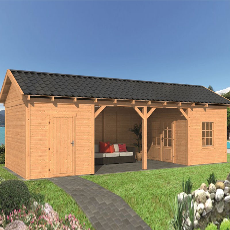 Tuindeco - Modular garden building Hamar L type 12 - Natural wall