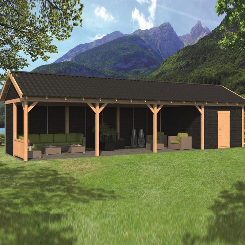 Tuindeco - Modular garden building Hamar XL type 10 - Black wall