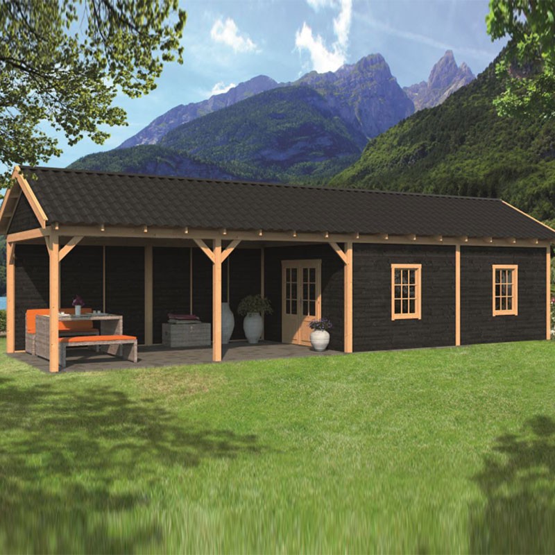 Tuindeco - Modular garden building Hamar XL type 11 - Black wall