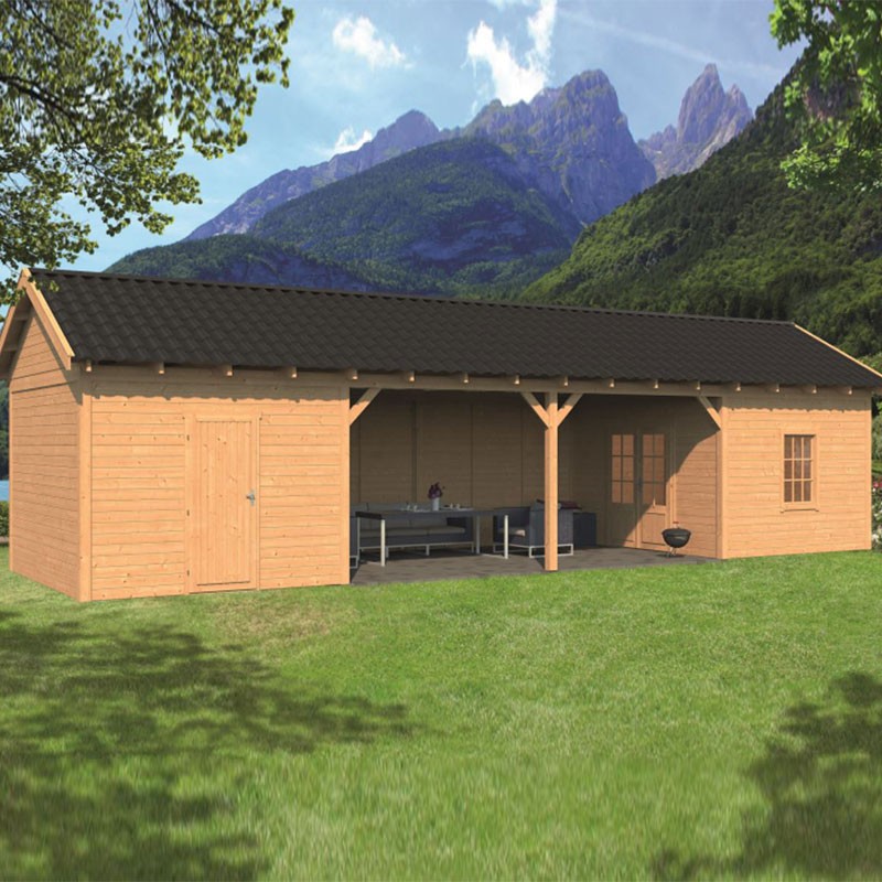 Tuindeco - Modular garden building Hamar XL type 12 - Natural wall