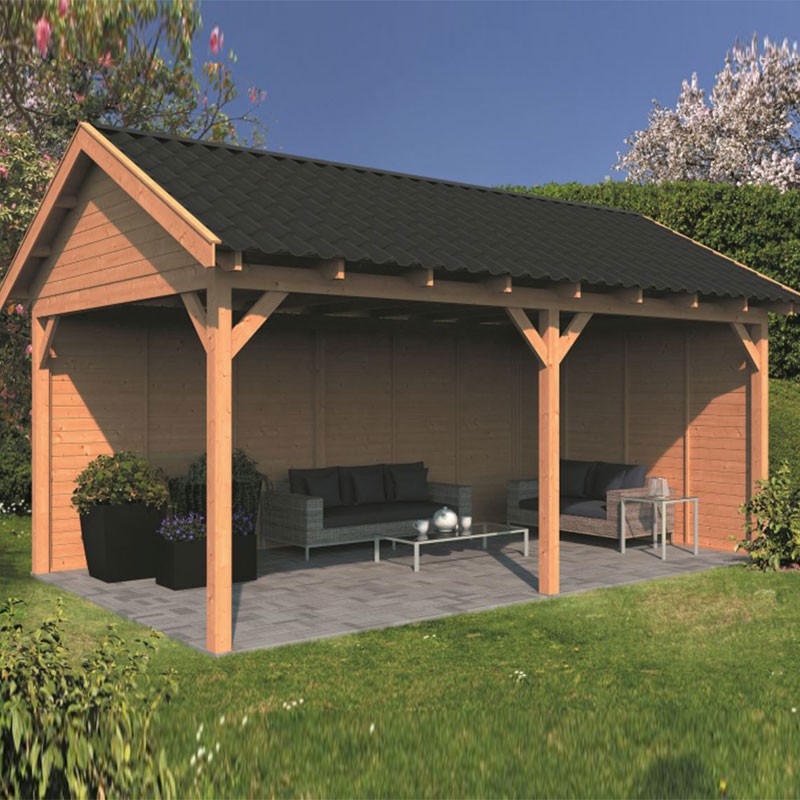 Tuindeco - Modulares Gartengebäude Hamar XL Typ 2 - Natürliche Wand