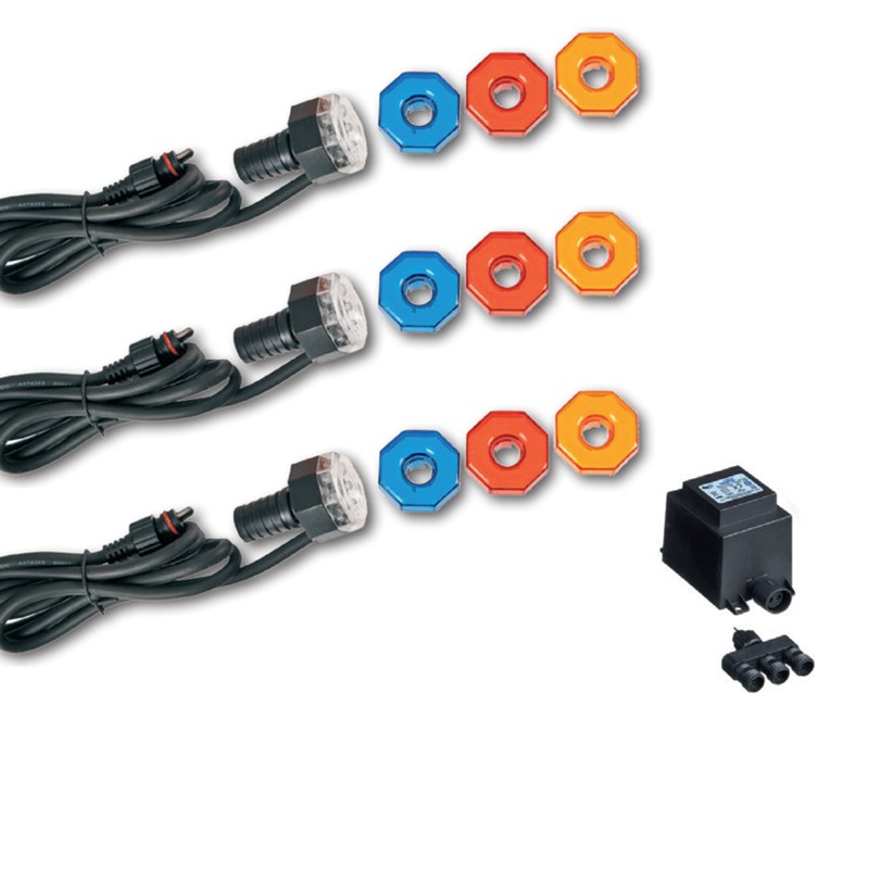 Ubbink - Lampade subacquee MINIBRIGHT - 3 x 8 LED